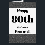 私たちパーソナライズされたの80thからの大きな誕生日カード カード<br><div class="desc">80スタイリッシュth全員の特別な大きパーソナライズされたな巨大な誕生日カード</div>