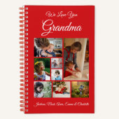 私たちパーソナライズされたはおばあちゃんを愛している | 赤色8の写真 ノートブック (正面)