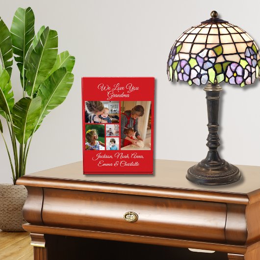 私たちパーソナライズされたはおばあちゃんを愛している | 赤5枚(写真) フォトブロック