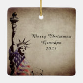 私たちパーソナライズされたはアメリカ人 セラミックオーナメント (裏面)