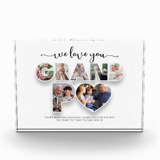 私たちパーソナライズされたはコラージュおじいちゃん フォトブロック (正面)