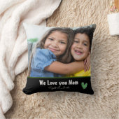 私たちパーソナライズされたはママの写真を愛している クッション (ブランケット)