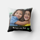 私たちパーソナライズされたはママの写真を愛している クッション (裏面)