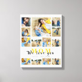 私たちパーソナライズされたはママを愛しているモノグラーム・コラージュ キャンバスプリント (正面)