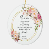 私たちパーソナライズされたは偶然に仲間のフローラを作った セラミックオーナメント (左)