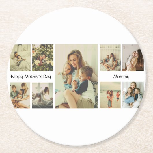 私たちパーソナライズされたは愛してあなたをママ紙コースター ラウンドペーパーコースター (正面)