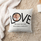 私たちパーソナライズされたは愛するパパ写真 クッション (ブランケット)