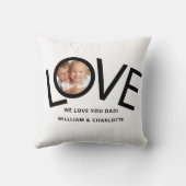 私たちパーソナライズされたは愛するパパ写真 クッション (裏面)