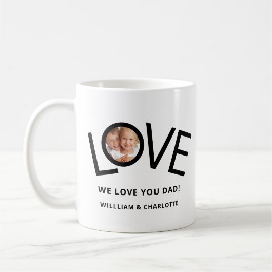 私たちパーソナライズされたは愛するパパ写真 コーヒーマグカップ (左)