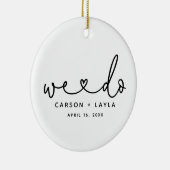 私たちパーソナライズされたは結婚 セラミックオーナメント (右)