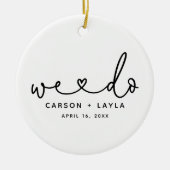 私たちパーソナライズされたは結婚 セラミックオーナメント (正面)