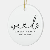 私たちパーソナライズされたは結婚 セラミックオーナメント (左)