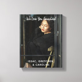 私たちパーソナライズされたは、おばあちゃんのフォトスクリプトを愛している キャンバスプリント