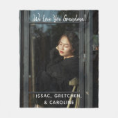 私たちパーソナライズされたは、おばあちゃんのフォトスクリプトを愛している フリースブランケット (正面)