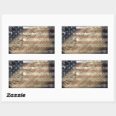 私たちピープルヴィンテージアメリカ国旗のステッカー 長方形シール (シート)