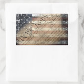 私たちピープルヴィンテージアメリカ国旗のステッカー 長方形シール (バッグ)