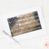 私たちピープルヴィンテージアメリカ国旗のステッカー 長方形シール (封筒)