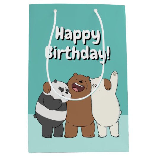 私たちベアベアベアグループの抱擁 ミディアムペーパーバッグ (正面)