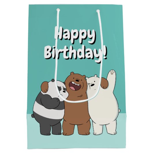 私たちベアベアベアグループの抱擁 ミディアムペーパーバッグ (裏面)