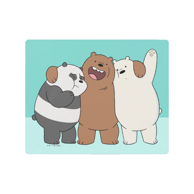 私たちベアベアベアグループの抱擁 メタルプリント (正面)