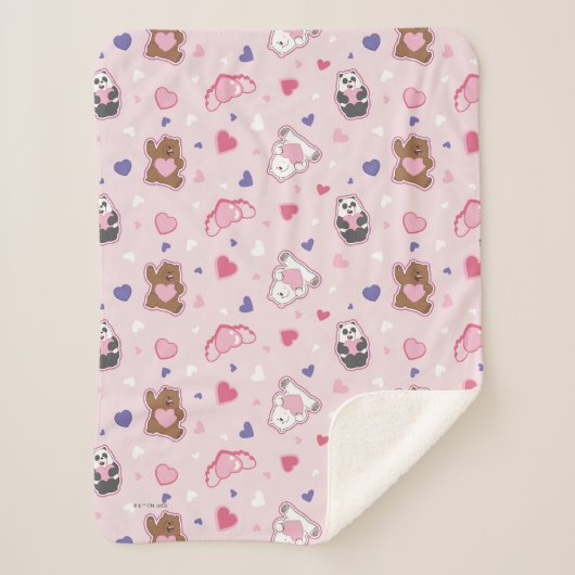 私たちベア – バレンタインハートパターン シェルパブランケット (正面)