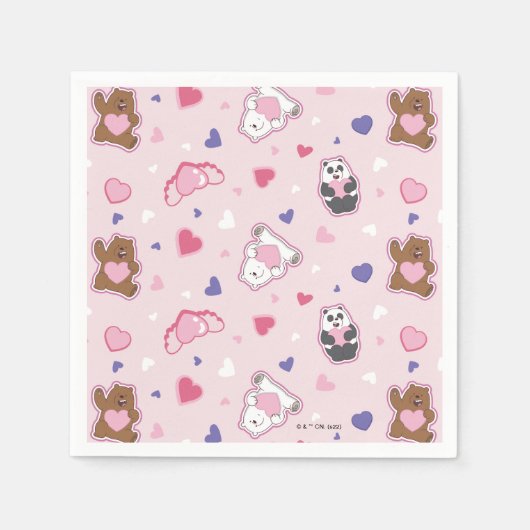 私たちベア – バレンタインハートパターン スタンダードカクテルナプキン (正面)