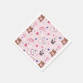 私たちベア – バレンタインハートパターン スタンダードカクテルナプキン (角)