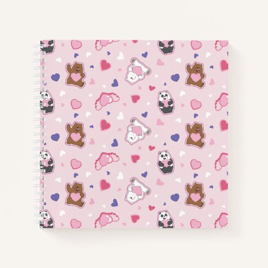 私たちベア – バレンタインハートパターン ノートブック (正面)