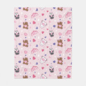 私たちベア – バレンタインハートパターン フリースブランケット (正面)