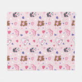 私たちベア – バレンタインハートパターン フリースブランケット (正面(横))