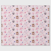 私たちベア – バレンタインハートパターン ラッピングペーパー (フラット)
