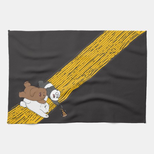 私たちベア – 最後のピザのスライス キッチンタオル (横)