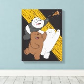 私たちベア – 最後のピザのスライス キャンバスプリント (インサイチュ (ウッドフロア))