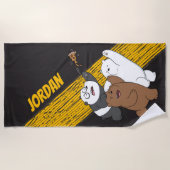 私たちベア – 最後のピザのスライス ビーチタオル (正面)