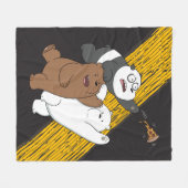 私たちベア – 最後のピザのスライス フリースブランケット (正面(横))