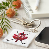 私たちペラッ話スなホッケーカナダのリーフユーモアのキーチェーン キーホルダー (正面右)