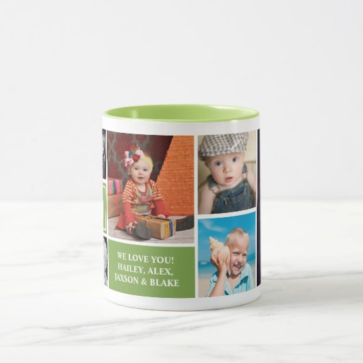 私たちポップ・アートのは愛してあなた緑のカスタム写真集 マグカップ (中央)