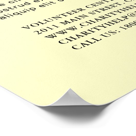 私たちミニマルはあなたのチャリティ救済ボランティアの広告が必要だ ポスター (角)