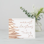 私たちメリーの家族からシックなクリスマス 箔シーズンポストカード (立ち正面)