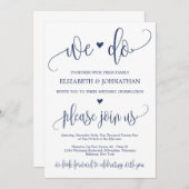 私たちモダンがやる田舎の海軍書結婚道ハート 招待状 (正面/裏面)