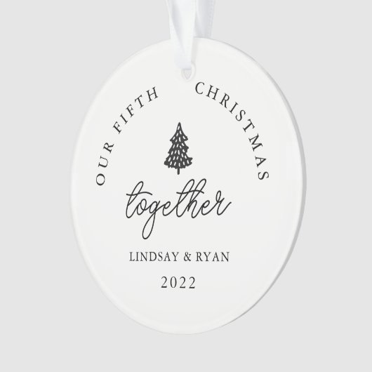 私たちモダンのクリスマスはカップルの記念日 オーナメント (正面)