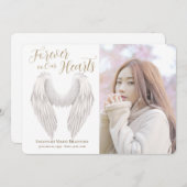 私たちモダンのハートで永遠にスクリプト翼の写真 サンキューカード (正面/裏面)