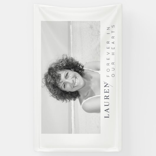 私たちモダンのハートで永遠にミニマル写真 横断幕 (縦)