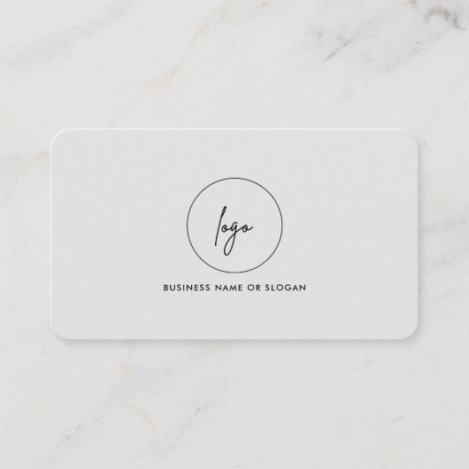 私たちモダンのロゴで接続QRコードグレーホワイト 名刺 (裏面)