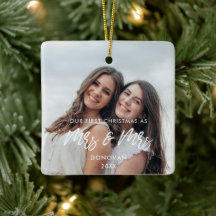 私たちモダンの初めてのクリスマスの写真はミセス・アンド・ミセス