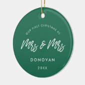 私たちモダンの初めてのクリスマスはグリーン夫人とミセス セラミックオーナメント (左)