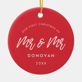 私たちモダンの初めてのクリスマスはゲイ夫婦 セラミックオーナメント