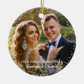 私たちモダンの初めてのクリスマスはフローラさん セラミックオーナメント (正面)