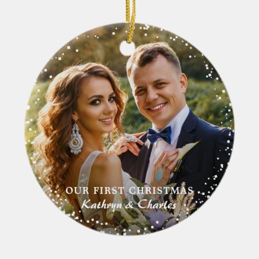 私たちモダンの初めてのクリスマスはフローラさん セラミックオーナメント (正面)