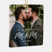 私たちモダンの初めてのクリスマスは写真とMr. セラミックオーナメント (右)